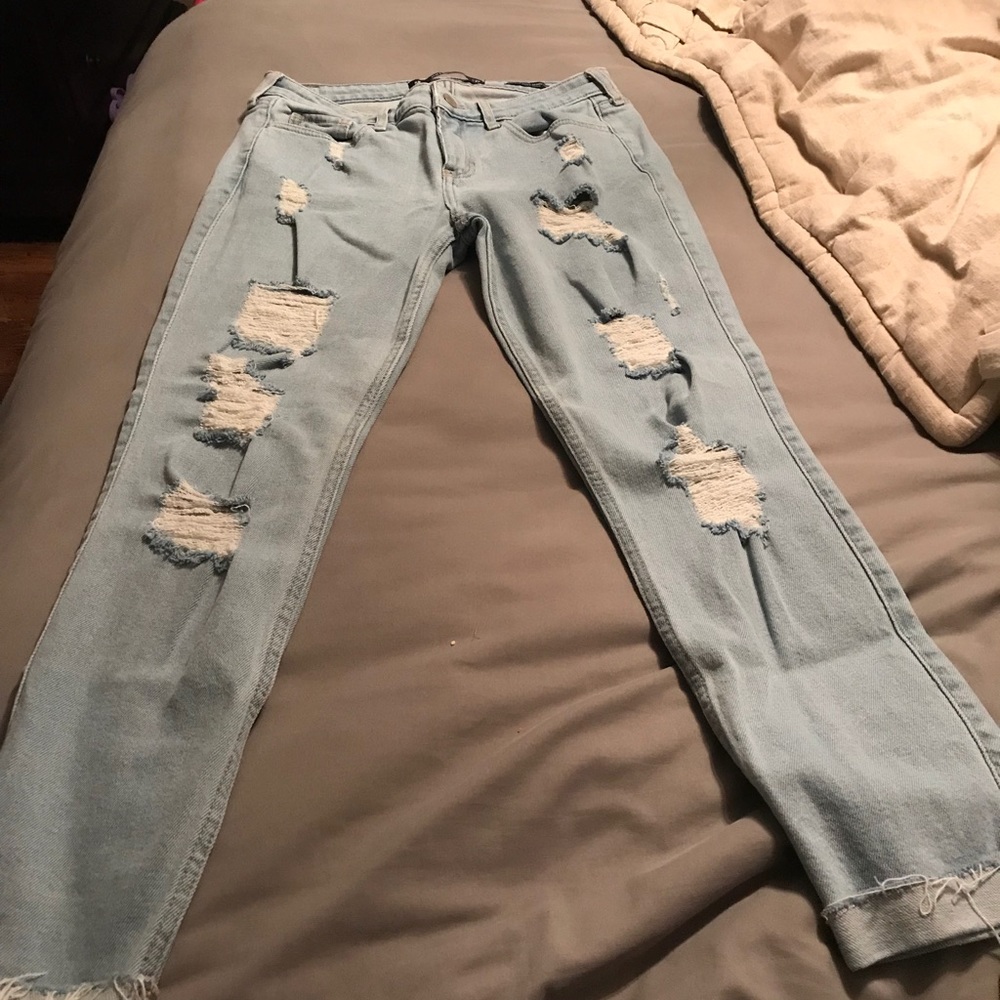 Low rise supper skinny crop jeans